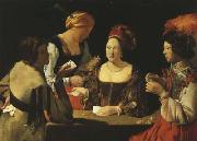 Georges de La Tour The Card-Sharp with the Ace of Spades (mk08) France oil painting artist